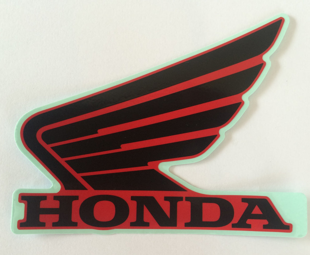 Honda Genuine Wing Fuel Tank Decal – 90mm Silver/Black – OEM Sticker
