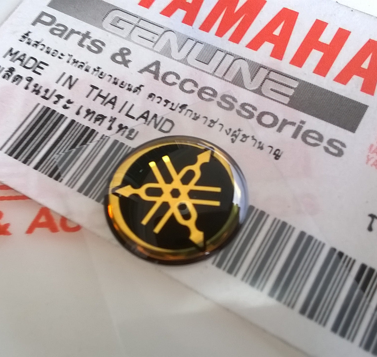 2x 45mm Yamaha Tuning Fork Decals – Gold & Black Gel Badge Stickers (UK Stock) 5 thumbnail image