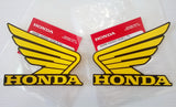 Honda Wing Fuel Tank Decal Wings Sticker 2 x 100mm YELLOW & BLACK 100% GENUINE