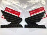 Honda Wing Fuel Tank Decal Wings Sticker 2 x 95mm BLACK & GREY 100% GENUINE