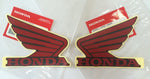 Honda Wing Fuel Tank Decal Wings Sticker 2 x 100mm METALLIC RED & BLACK 100% GENUINE