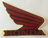 Honda Wing Fuel Tank Decal Wings Sticker 2 x 100mm METALLIC RED & BLACK 100% GENUINE