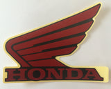 Honda Wing Fuel Tank Decal Wings Sticker 2 x 100mm METALLIC RED & BLACK 100% GENUINE