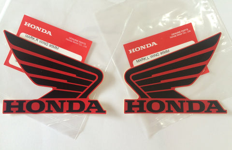 Honda Wing Fuel Tank Decal Wings Sticker 2 x 95mm BLACK & RED 100% GENUINE