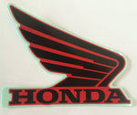 Honda Wing Fuel Tank Decal Wings Sticker 2 x 100mm BLACK & RED 100% GENUINE