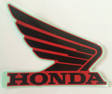 Honda Wing Fuel Tank Decal Wings Sticker 2 x 100mm BLACK & RED 100% GENUINE