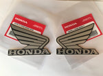 Honda Wing Fuel Tank Decal Wings Sticker 2 x 80mm SILVER & BLACK