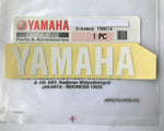 GENUINE YAMAHA 80mm x 18mm WHITE DECAL STICKER BADGE LOGO