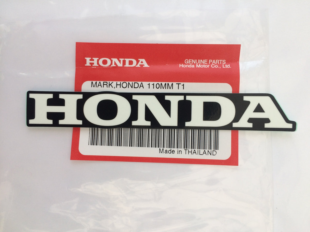 HONDA MARK 110mm WHITE / BLACK DECAL STICKER LOGO BADGE 100% GENUINE O ...