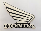 Honda Wing Fuel Tank Decal Wings Sticker 2 x 100mm WHITE & BLACK 100% GENUINE