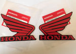 Honda Wing Fuel Tank Decal Wings Sticker 2 x 100mm RED & BLACK 100% GENUINE