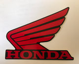 Honda Wing Fuel Tank Decal Wings Sticker 2 x 100mm RED & BLACK 100% GENUINE