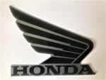 Honda Wings Fuel Tank Decal Wing Stickers 2 x 100mm BLACK & METALLIC GREY