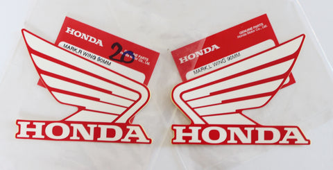 Honda Wing Fuel Tank Decal Wings Sticker 2 x 90mm WHITE & RED 100% GENUINE