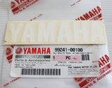 YAMAHA 100mm x 23mm DECAL STICKER BADGE LOGO - WHITE