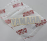 YAMAHA 100mm x 23mm DECAL STICKER BADGE LOGO - METALLIC SILVER