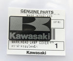 Original KAWASAKI ' K ' Mark Sticker Decal 42mm x 24mm - BLACK/METALIC DARK SILVER