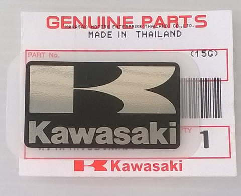 Original KAWASAKI ' K ' Mark Sticker Decal 42mm x 24mm - BLACK/SILVER