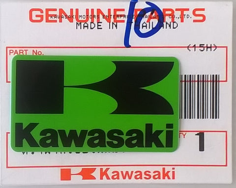 BRAND NEW 100% GENUINE Original KAWASAKI ' K ' Mark Sticker Decal GREEN / BLACK 42mm x 24mm