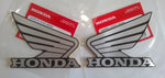 Honda Wing Fuel Tank Decal Wings Sticker 2 x 90mm SILVER & BLACK