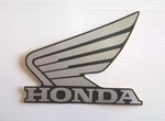 Honda Wing Fuel Tank Decal Wings Sticker 2 x 90mm SILVER & BLACK