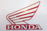 Honda Wing Fuel Tank Decal Wings Sticker 2 x 95mm WHITE ( Silver Outline ) & RED 100% GENUINE