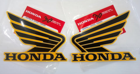 Honda Wing Fuel Tank Decal Wings Sticker 2 x 100mm ORANGE & BLACK 100% GENUINE