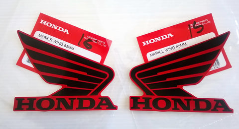 Honda Wing Fuel Tank Decal Wings Sticker 2 x 85mm  BLACK & RED 100% GENUINE