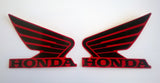 Honda Wing Fuel Tank Decal Wings Sticker 2 x 85mm  BLACK & RED 100% GENUINE