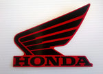 Honda Wing Fuel Tank Decal Wings Sticker 2 x 85mm  BLACK & RED 100% GENUINE