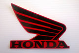 Honda Wing Fuel Tank Decal Wings Sticker 2 x 85mm  BLACK & RED 100% GENUINE