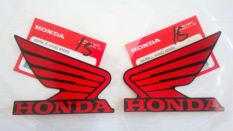 Honda Wing Fuel Tank Decal Wings Sticker 2 x 85mm  RED & BLACK 100% GENUINE