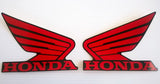 Honda Wing Fuel Tank Decal Wings Sticker 2 x 85mm  RED & BLACK 100% GENUINE