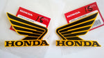 Honda Wing Fuel Tank Decal Wings Sticker 2 x 85mm  BLACK & ORANGE 100% GENUINE