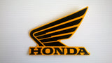 Honda Wing Fuel Tank Decal Wings Sticker 2 x 85mm  BLACK & ORANGE 100% GENUINE