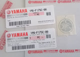 1 x YAMAHA 25mm FLAT & THIN TUNING FORK LOGO DECAL EMBLEM STICKER - BLACK/SILVER