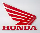 Honda Wing Fuel Tank Decal Wings Sticker 2 x 95mm RED & WHITE 100% GENUINE