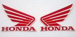 Honda Wing Fuel Tank Decal Wings Sticker 2 x 95mm RED ( Silver Outline ) & WHITE 100% GENUINE