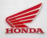 Honda Wing Fuel Tank Decal Wings Sticker 2 x 95mm RED ( Silver Outline ) & WHITE 100% GENUINE