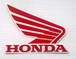 Honda Wing Fuel Tank Decal Wings Sticker 2 x 95mm RED ( Silver Outline ) & WHITE 100% GENUINE