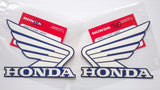 Honda Wing Fuel Tank Decal Wings Sticker 2 x 100mm WHITE & CANDY TAHITIAN BLUE 100% GENUINE