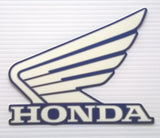 Honda Wing Fuel Tank Decal Wings Sticker 2 x 100mm WHITE & CANDY TAHITIAN BLUE 100% GENUINE