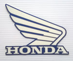 Honda Wing Fuel Tank Decal Wings Sticker 2 x 100mm WHITE & CANDY TAHITIAN BLUE 100% GENUINE