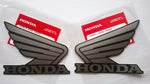 Honda Wings Fuel Tank Decal Wing Sticker 2 x 100mm SILVER & GUNPOWDER BLACK