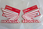 Honda Wing Fuel Tank Decal Wings Sticker 2 x 80mm WHITE & RED 100% GENUINE