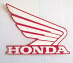 Honda Wing Fuel Tank Decal Wings Sticker 2 x 80mm WHITE & RED 100% GENUINE