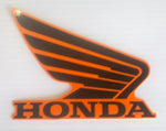 Honda REPSOL Wing Fuel Tank Decal Wings Sticker 2 x 90mm BLACK & ORANGE