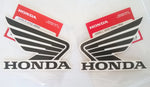 Honda Wing Fuel Tank Decal Wings Sticker 2 x 95mm BLACK & WHITE 100% GENUINE