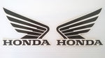 Honda Wing Fuel Tank Decal Wings Sticker 2 x 95mm BLACK & WHITE 100% GENUINE