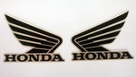 Honda Wing Fuel Tank Decal Wings Sticker 2 x 80mm  BLACK & METALLIC SILVER 100% GENUINE